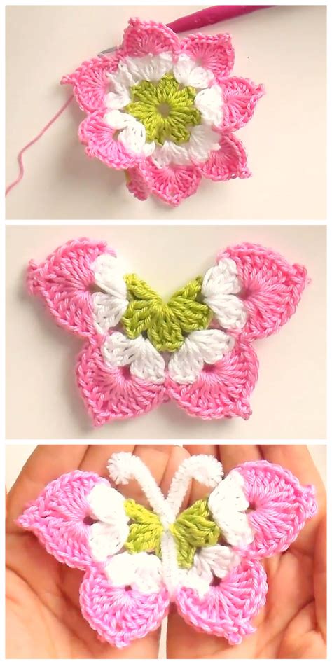 Lovely 3D Crochet Butterfly Tutorial | CrochetBeja