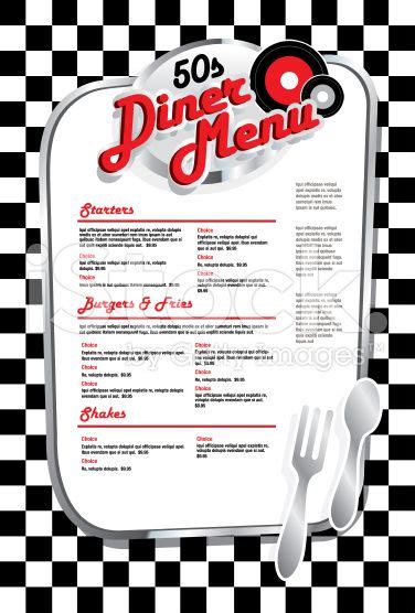 Printable 50s Diner Menu Template