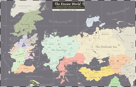 My attempt to draw a map of Westeros and Essos,... - Maps on the Web