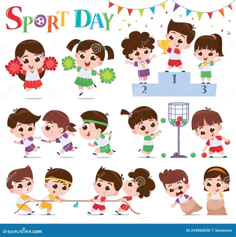 Sports Day stock vector. Illustration of young, winner - 254066038