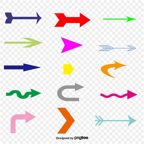 Arrow Material PNG Transparent, Colored Arrows Vector Material, Color ...