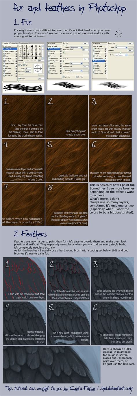 Photoshop Digital Painting Tutorial How to Create Fur and Feathers (best fur tutorial I've seen ...