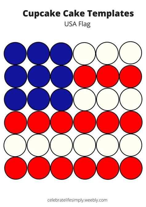 American Flag Pull-Apart Cupcake Cake Template | Pull apart cupcake cake, Cake templates ...