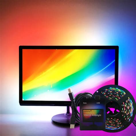 easy DIY Ambilight RGB WS2812B LED Strip Full set TV Desktop PC Screen ...