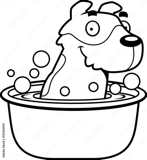 Cartoon Jack Russell Terrier Bath Stock Vector | Adobe Stock