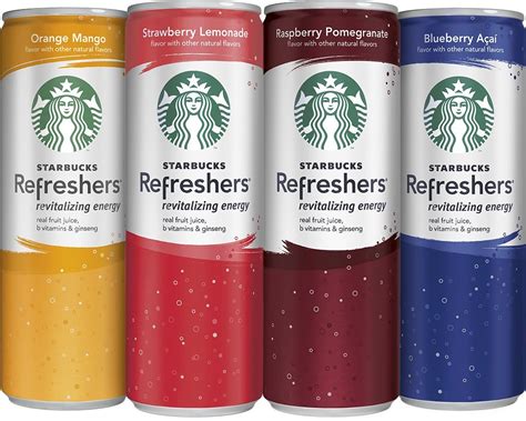 Starbucks Refreshers, 4 Flavor Variety Pack, 12 Ounce Slim Cans, 12 Pack - WF Shopping