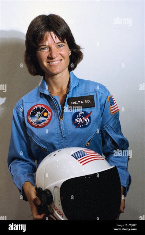 NASA Astronaut Sally Ride takes a break from training as a mission specialist for NASA's STS-7 ...