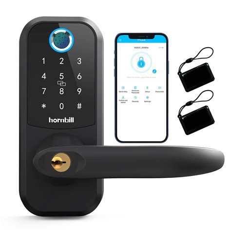 Buy Fingerprint Smart Lock Door Handle, hornbill 6-in-1 Keyless Entry Keypad Digital Door Lock ...