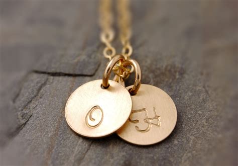 Personalized Gold Disc Necklace