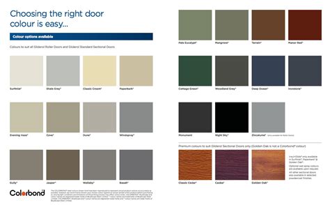 Sesame Garage Doors Colorbond® Colour Chart - Sesame Garage Doors