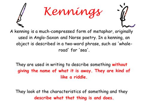 KS2 KS3 Poetry - History of English - Kennings - Creative Writing by Debzy87 - Teaching ...