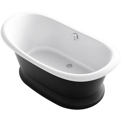 KOHLER Artifacts 66 in. Acrylic Cast Iron Flatbottom Bathtub in White ...