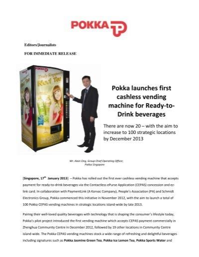 Pokka launches first cashless vending machine for ... - EzRewards