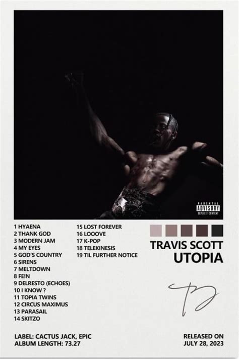 Travis Scott Utopia poster | Couverture d'album, Album musique, Fond d'écran coloré