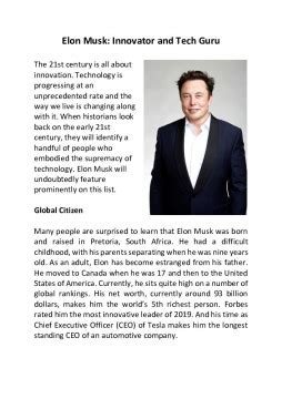 Elon Musk Reading Comprehension.pdf - ELT Buzz Teaching Resources