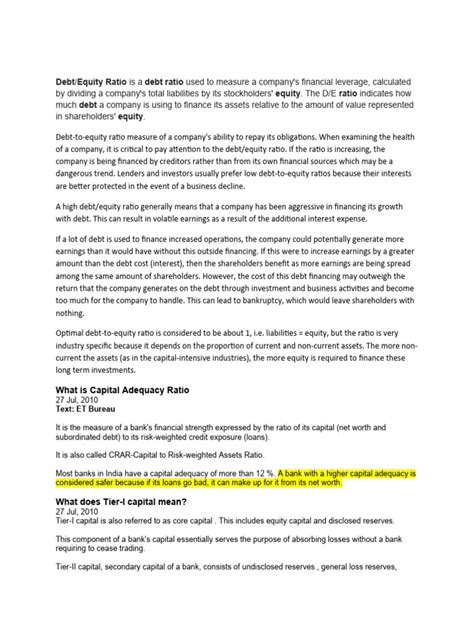 Ratio Analysis | PDF