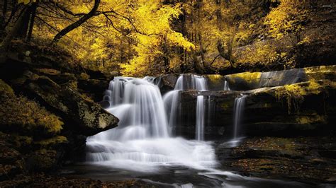 Waterfall in the autumn woods wallpaper - Nature wallpapers - #29533