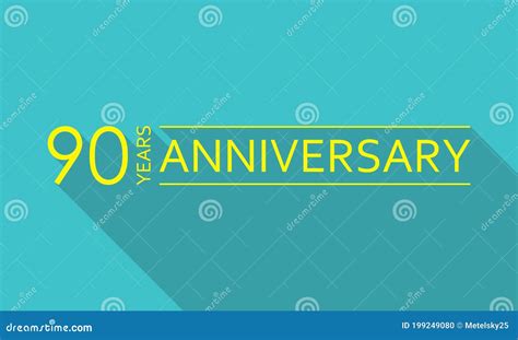 90 Years Anniversary Template. 90 Years Celebration and Congratulation Design Element Stock ...