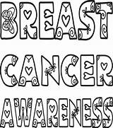 Cancer Breast Coloring Ribbon Pages Awareness Outline Cliparts Drawing  sketch template