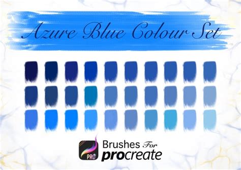 Azure Blue Colour Set Procreate Colour Palettes - Etsy UK