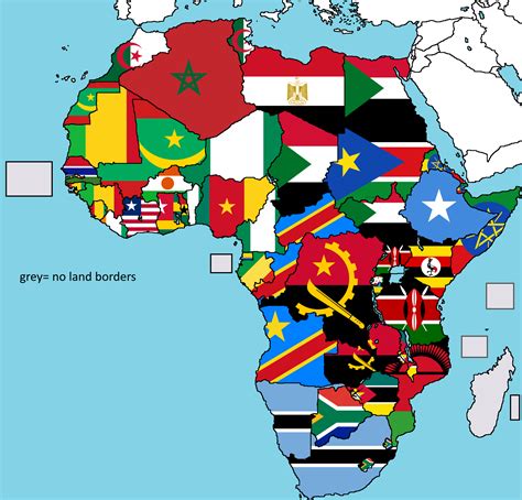 A flag map of Africa but each flag is determined on which country they share the longest land ...