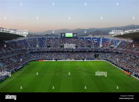 Inside the La Rosaleda Stadium during Malaga CF v Athletico Bilbao ...