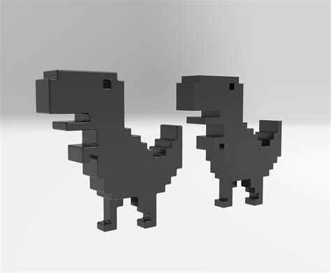 google 3D printable model offline dinosaur game | CGTrader