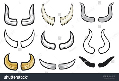 Horns Collection Stock Vector 125046398 : Shutterstock