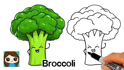 How to Draw Broccoli Easy Veggie Series #1