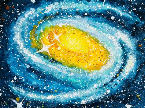 Tiny Spiral Galaxy Watercolor Painting// Space Art // Cosmic - Etsy