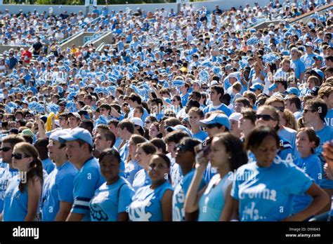 The North Carolina Tar Heels student section at Kenan Memorial Stadium ...