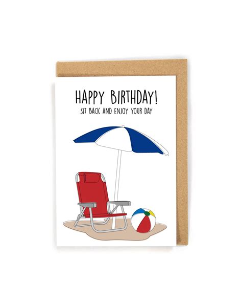 Beach Birthday Card Funny Birthday Card Birthday Card for - Etsy Canada