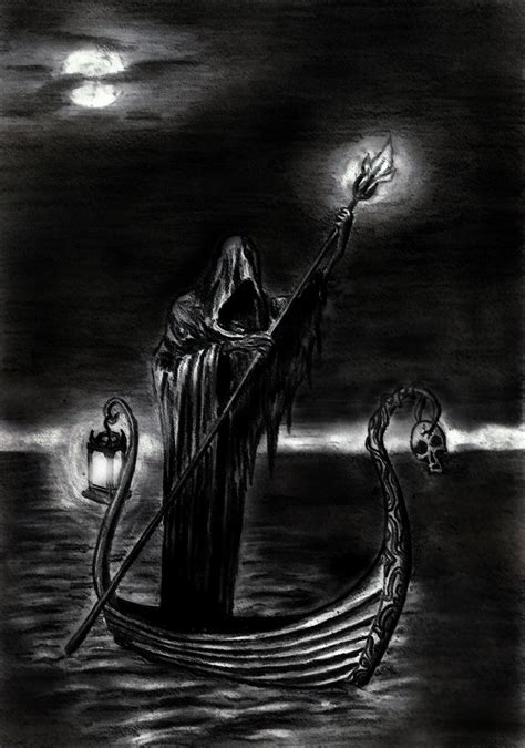 Charon- Ferryman across river Styx | Dark fantasy, Grim reaper art, Greek mythology art