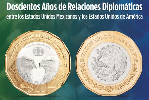 Moneda conmemorativa por 200 años de relaciones de MX-EEUU