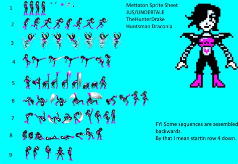 Undertale Mettaton Sprite Sheet by TheHunterDrake on DeviantArt