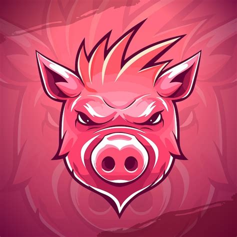 Premium Vector | Angry pig vibrant mascot logo design vector for esport and sport teams