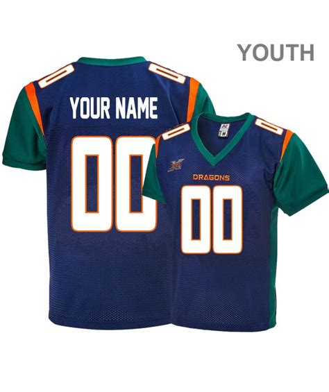 Custom Youth Seattle Dragons 00 Authentic Navy Game Jersey