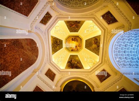 Interior view, ceiling design in the entrance hall, Nikolaikirche ...