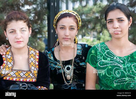 Three young, nice, smiling women, Ashgabad, Turkmenistan Stock Photo - Alamy