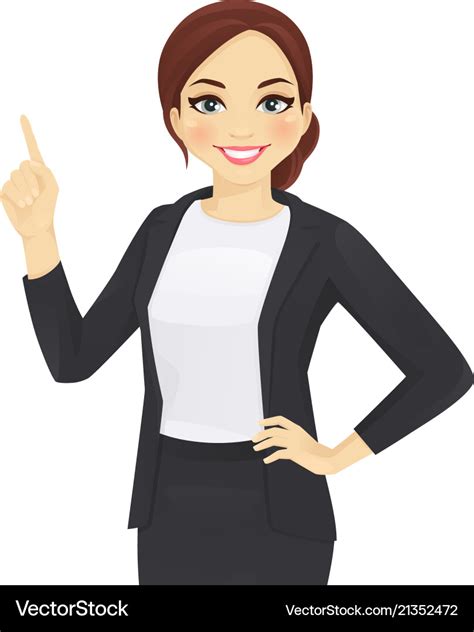 Woman pointing up Royalty Free Vector Image - VectorStock