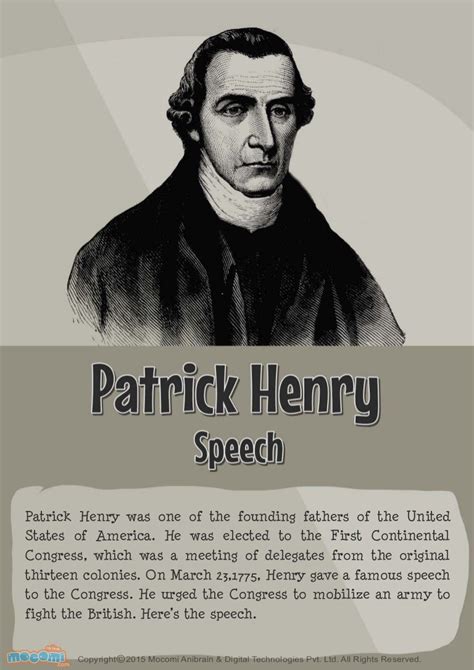 Patrick Henry Speech - Inspirational Speech – Mocomi.com