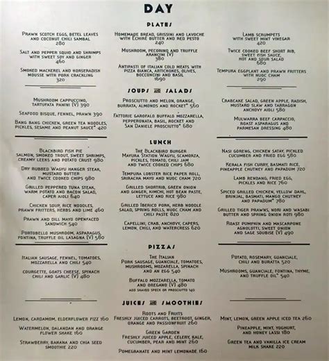 Blackbird Menu, Menu for Blackbird, Salcedo Village, Makati City - Zomato Philippines