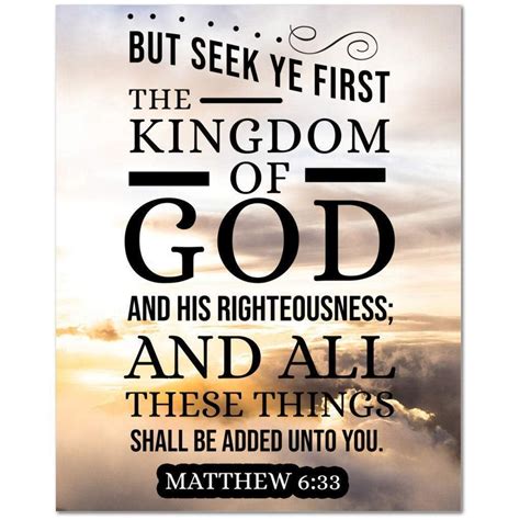 Scripture Canvas The Kingdom of God Matthew 6:33 Christian Wall Art ...