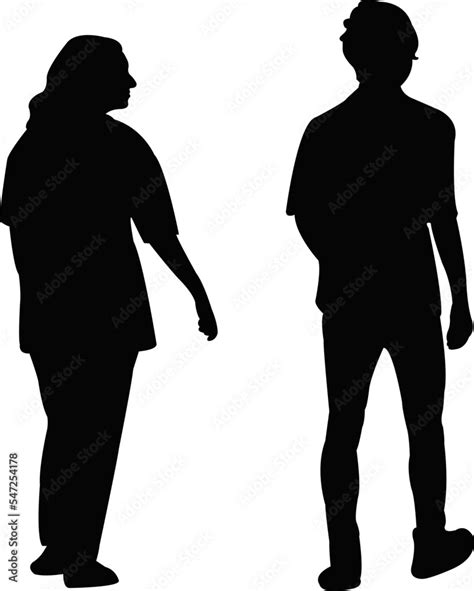 two people walking, silhouette vector Stock Vector | Adobe Stock