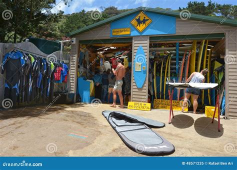 Surfing Lesson in Muriwai Beach - New Zealand Editorial Image - Image of board, destination ...