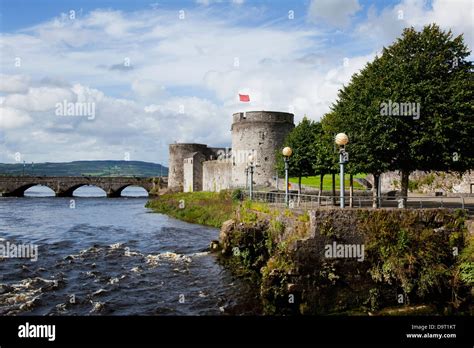 River shannon with king john's castle;Limerick Stock Photo - Alamy