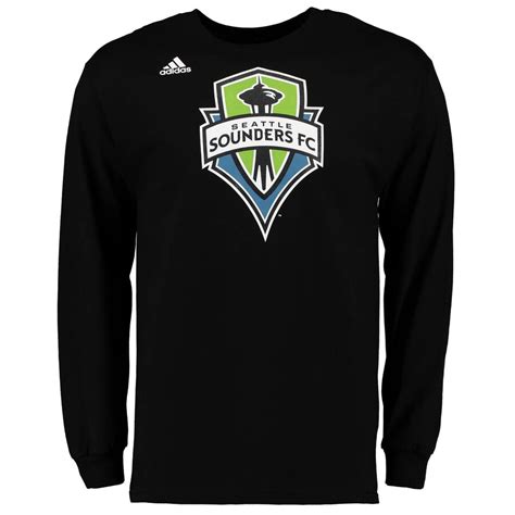 adidas Seattle Sounders FC Black Logo Set Long Sleeve T-Shirt