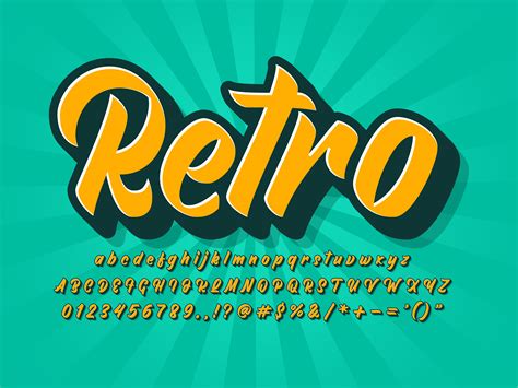 Vintage Retro Font 555605 Vector Art at Vecteezy