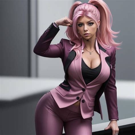 Alexa Bliss with Dark Pink Hair in a Sexy Business by ofbirth on DeviantArt