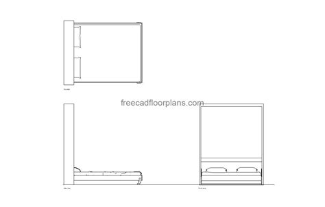 Foldable Wall Mounted Bed - Free CAD Drawings